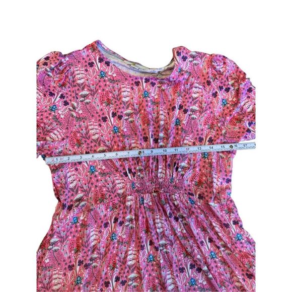 Boden midi jersey dress pockets pink floral A-line size 10L - Picture 5 of 12